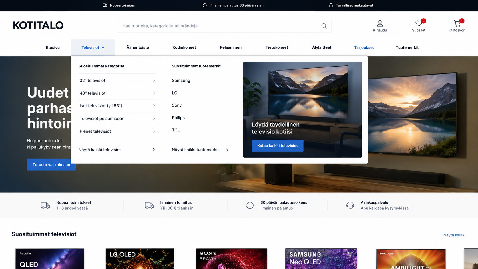 Miltä ohjelmallinen SEO eli pSEO näyttää navigaatiossa